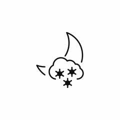 moon with snow icon sign vector