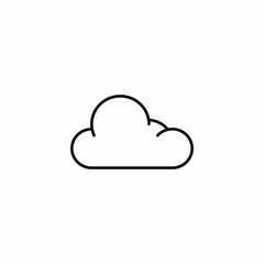single overcast cloud icon sign vector