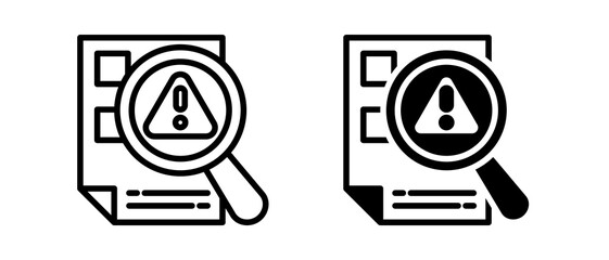 Risk Assessment multiple icon set of two.line and glyph vector illustration
