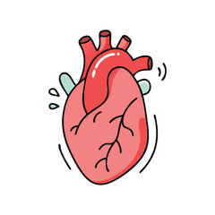  Cute Cartoon Heart Icon with Movement Lines