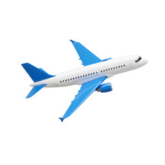 Airplane soaring through the bright sky