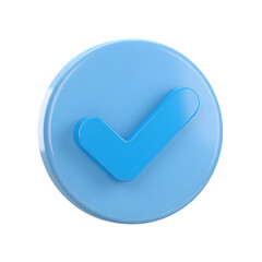 Blue check mark button icon