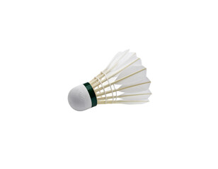 White shuttlecock isolated on white background.
