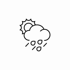 sunny rainy weather icon sign vector