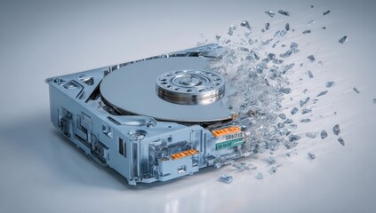 Hard drive shattering, digital destruction