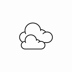 two overcast clouds icon sign vector