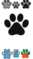 Fototapeta premium Various colored paw prints