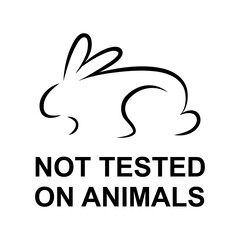 Not tested on animals. Warning symbol. The product and its ingredients have not been tested on animals. Humane treatment of animals. Labeling on the package.