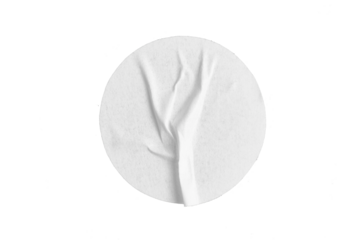 round textured white paper badge background isolated on white or transparent png