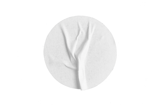 round textured white paper badge background isolated on white or transparent png