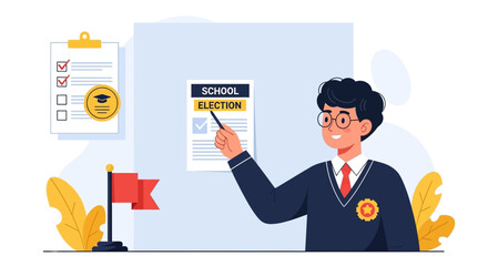 Fototapeta premium High School Election Poster Promoting Student Voting And Civic Engagement