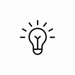 light bulb glowing icon sign vector