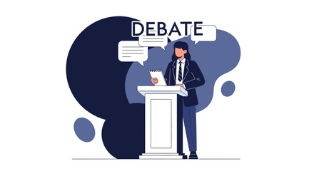 Illustrative Presentation Of An Argumentative Debate For Corporate Communications