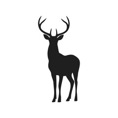 Majestic stag silhouette elegant deer vector art wildlife icon forest animal graphic