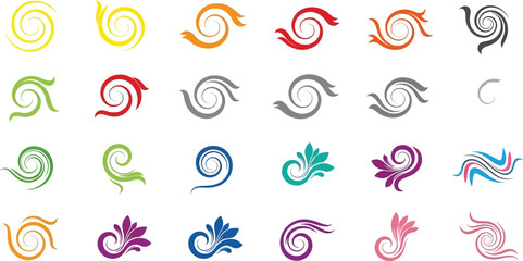 Obraz premium Vibrant swirls collection for modern logo and design accents