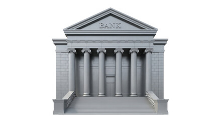 Obraz premium Classical bank building facade with grand columns and pediment