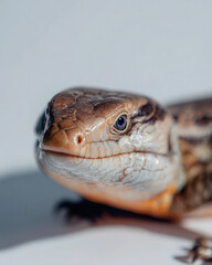 Blue-tongued Skink Close-up Portrait Natural Light