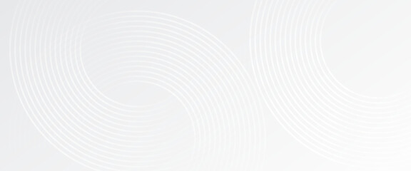 Naklejka premium White glowing geometric lines on gray background. Modern shiny blue circle abstract. vector illustration