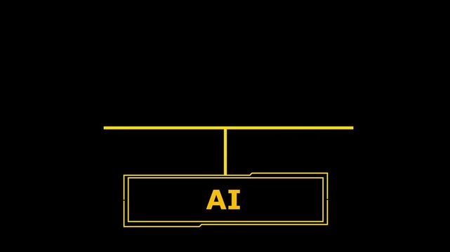 Artificial intelligence (AI), machine learning and modern computer technologies. transparent background 4K VIDEO information, insight marketing network service smart solution tech 4k animation...