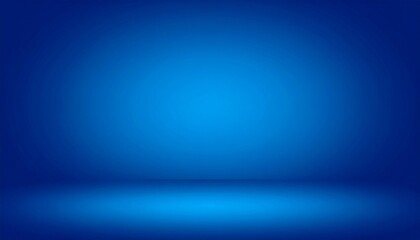 A minimalist stage bathed in deep blue gradients, spotlights converging from above to illuminate a central void