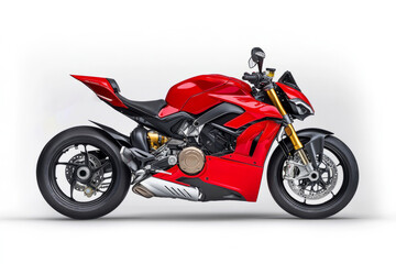 Obraz premium red motorcycle isolated on a white background 