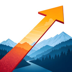 gradient red darrow isolated