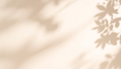 Soft beige background with natural leaf shadows and warm ambient lighting.


