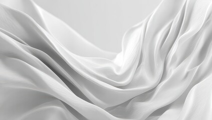 Fototapeta premium White fabric drapes in soft folds