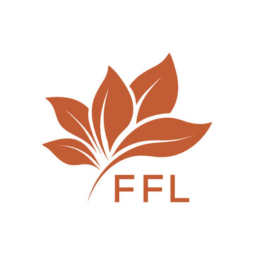 FFL Elegant Minimal Leaf Logo Design, Botanical Nature Logo with Text, FFL Later Logo, Modern Plant Symbol Branding
