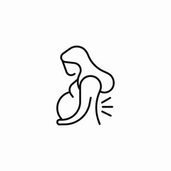 pregnant woman pain icon sign vector