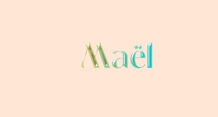 Mael name. Golden Name illustration. Colorful gradient graphic vector typography with removable background. 3D Separate european french name.