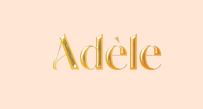 Ad&egrave;le name. Golden Name illustration. Colorful gradient graphic vector typography with removable background. 3D Separate european french name.