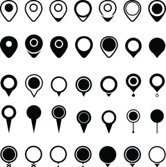 Location map pin icons set. Modern map marker collection. GPS location symbol. Flat style vector. 