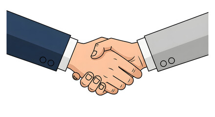 Professional business agreement signified by a firm handshake between two individuals in formal attire, illustrating trust, partnership, and successful collaboration in a corporate setting.