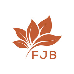 FJB Elegant Minimal Leaf Logo Design, FJB Later Logo, Botanical Nature Logo with Text, Clean Botanical Logo Design, Abstract Nature Brand Icon. 
