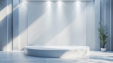 A contemporary podium with clean lines and a neutral design