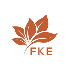 FKE Elegant Minimal Leaf Logo Design, FKE Later Logo, Botanical Nature Logo with Text, Clean Botanical Logo Design, Abstract Nature Brand Icon. 
