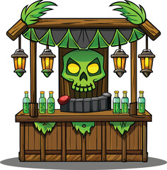 Spooky summer backyard BBQ scenes Spooky summer backyard BBQ scenes Spooky Skull Tiki Bar Stand