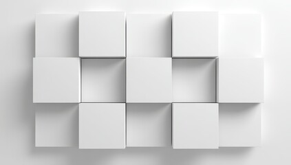 Obraz premium White cubes arranged in grid pattern