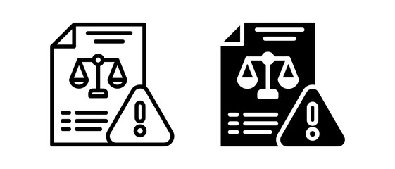 Law multiple icon set of two.line and glyph vector illustration