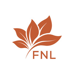 FNL Elegant Minimal Leaf Logo Design, FNL Later Logo, Botanical Nature Logo with Text, Clean Botanical Logo Design, Abstract Nature Brand Icon. 
