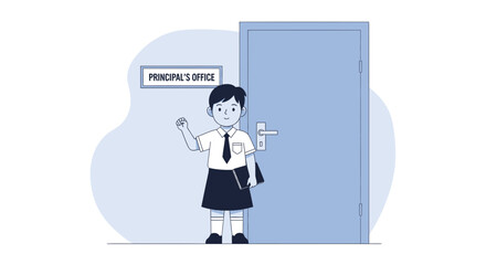Student Knocks On Principal's Office Door Seeking Guidance And Support