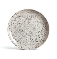 Round speckled dinner plate