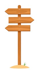 Wooden directional signpost in sand (1)