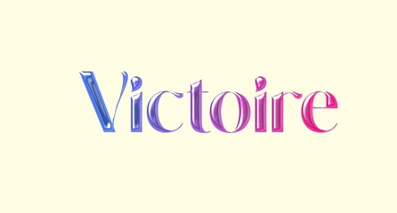 Victoire name. Golden Name illustration. Colorful gradient graphic vector typography with removable background. 3D Separate european french name.