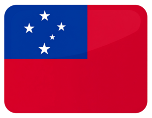 Minimal Flat Samoa Flag Icon with Rounded Corners and Subtle Drop Shadow, Transparent PNG