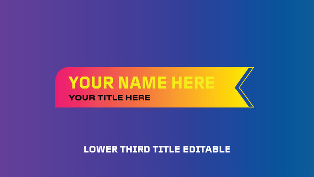 Modern lower third template with editable text and vibrant gradient background