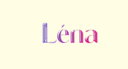 l&eacute;na name. Golden Name illustration. Colorful gradient graphic vector typography with removable background. 3D Separate european french name.
