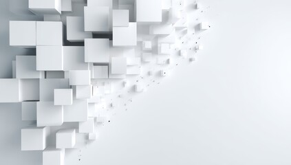Obraz premium Abstract 3D white cubes (1)