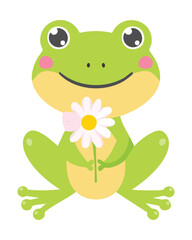 Funny Frog Character Sitting And Smiling